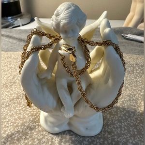 Unisex necklace Italy 925 stamped, Gold plated 9” lobster claw clasp